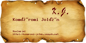 Komáromi Jolán névjegykártya