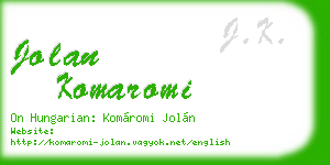 jolan komaromi business card